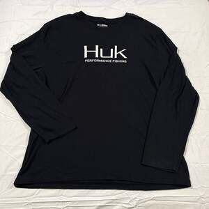 Huk Performance Fishing Pursuit Long Sleeve Crew Neck Shirt Black XXL